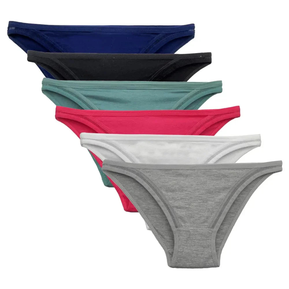 Elegant Lace Cotton Panties Set - 5 PCS