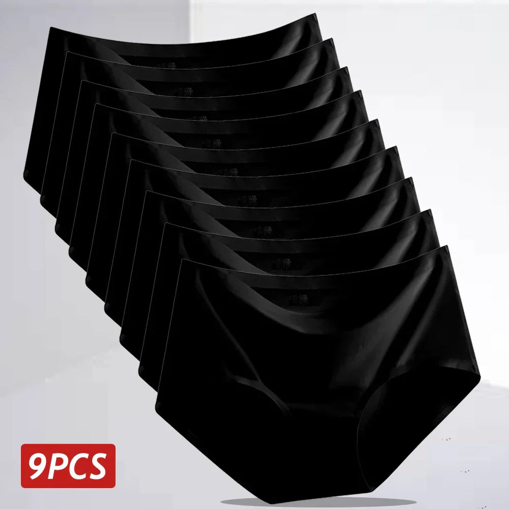 Ice Silk Seamless Panties - 9PCS Breathable Comfort